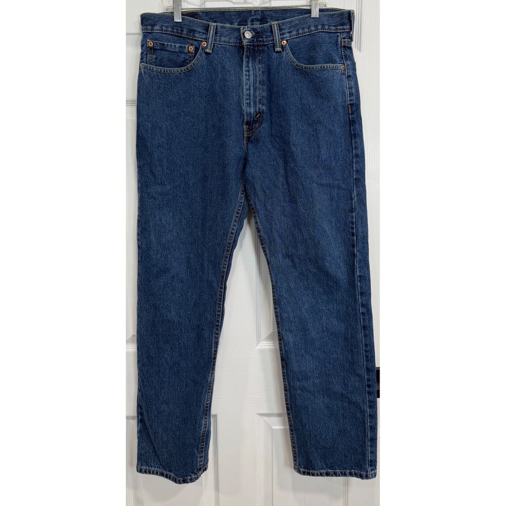 Levi's 505 Regular Fit Straight Leg Jeans Men's 36x32 Medium Wash Denim